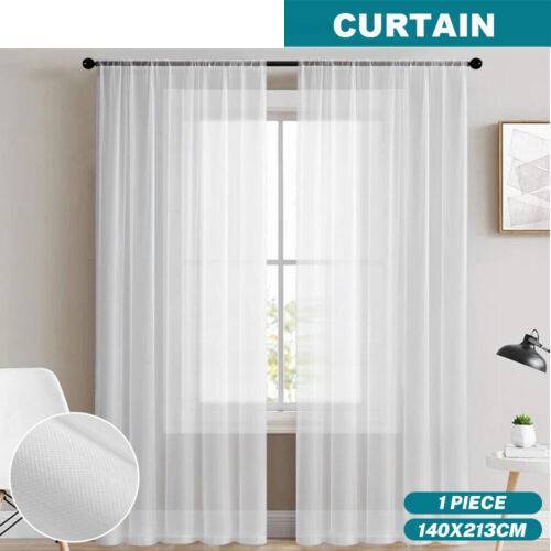 White Sheer Curtains – 2 Panels, 140x213cm, Light Filtering Voile with Rod Pocket, Elegant & Airy Window Drapes
