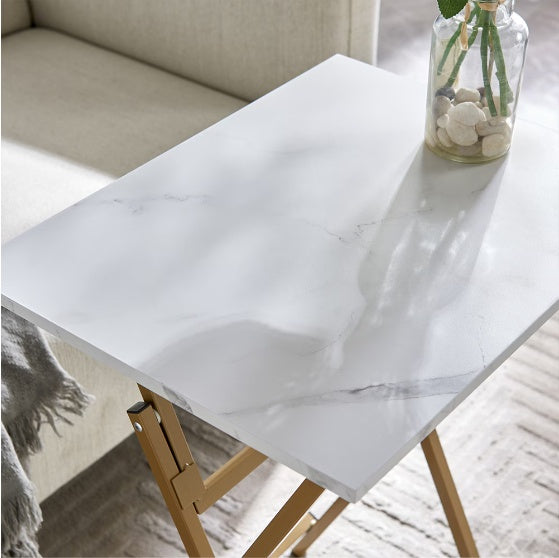 2 Pcs Folding TV Tray Table Set - Black or White