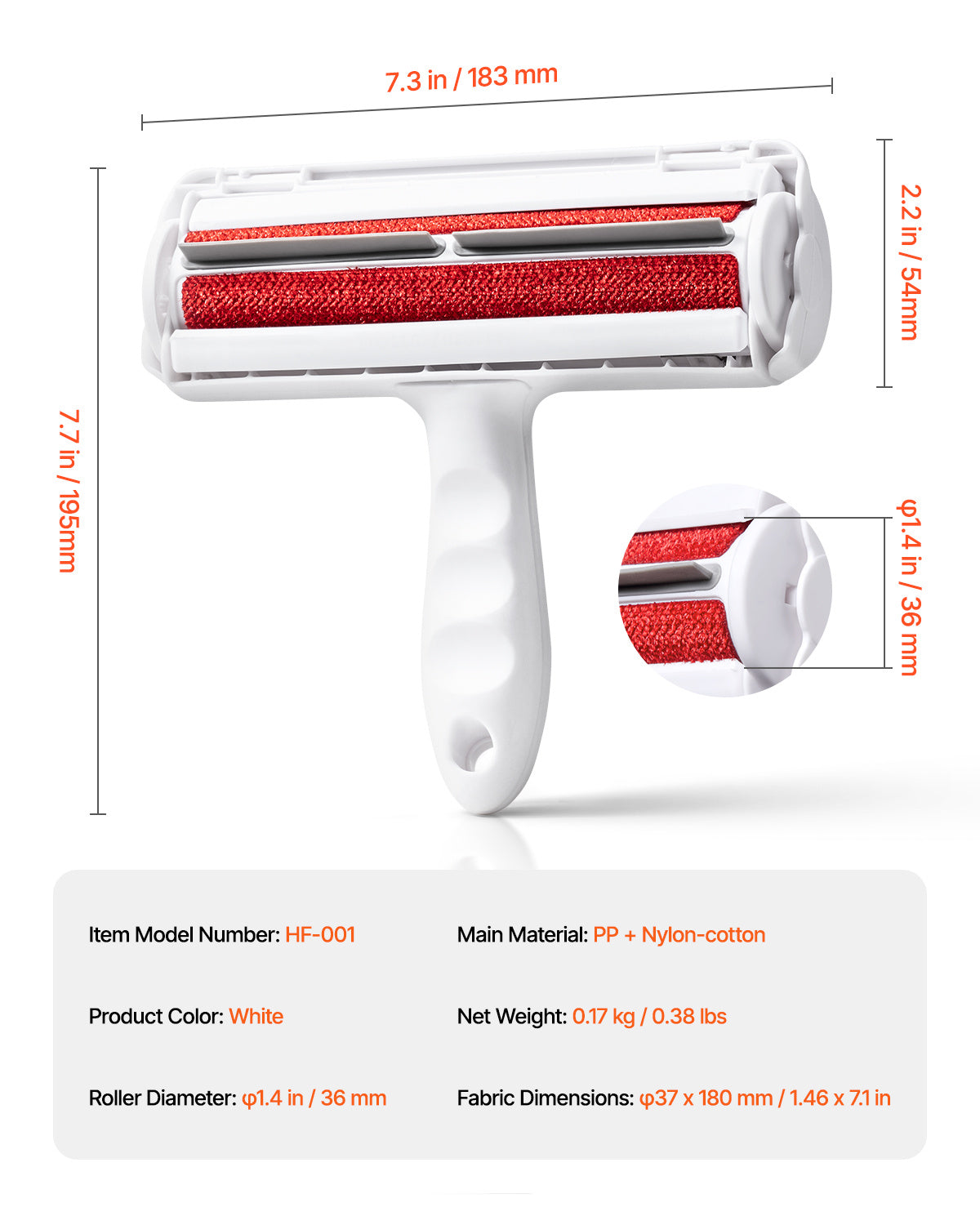 Reusable Dual-Sided Pet Hair Remover Roller – For Furniture & Clothing