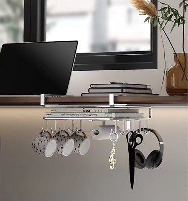 Under-Shelf Storage Rack – Hanging Kitchen Cabinet Organizer for Cutting Boards, Lids & More