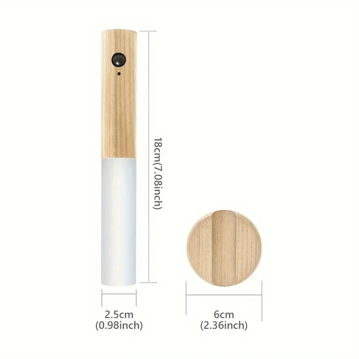 Magnetic Wooden LED Wall Sconce - Rechargeable Motion Sensor Night Light
