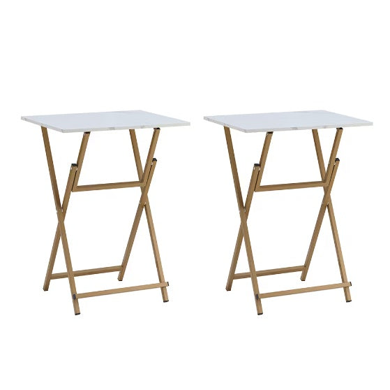 2 Pcs Folding TV Tray Table Set - Black or White
