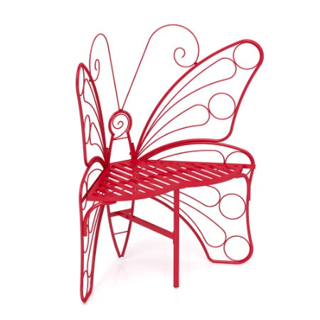 Modern Butterfly Cast Metal Garden Bench – Outdoor Patio Seating for Porch, Yard, or Patio