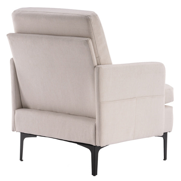 Modern Linen Lounge Chair – Compact, Comfortable, and Stylish (Off White)