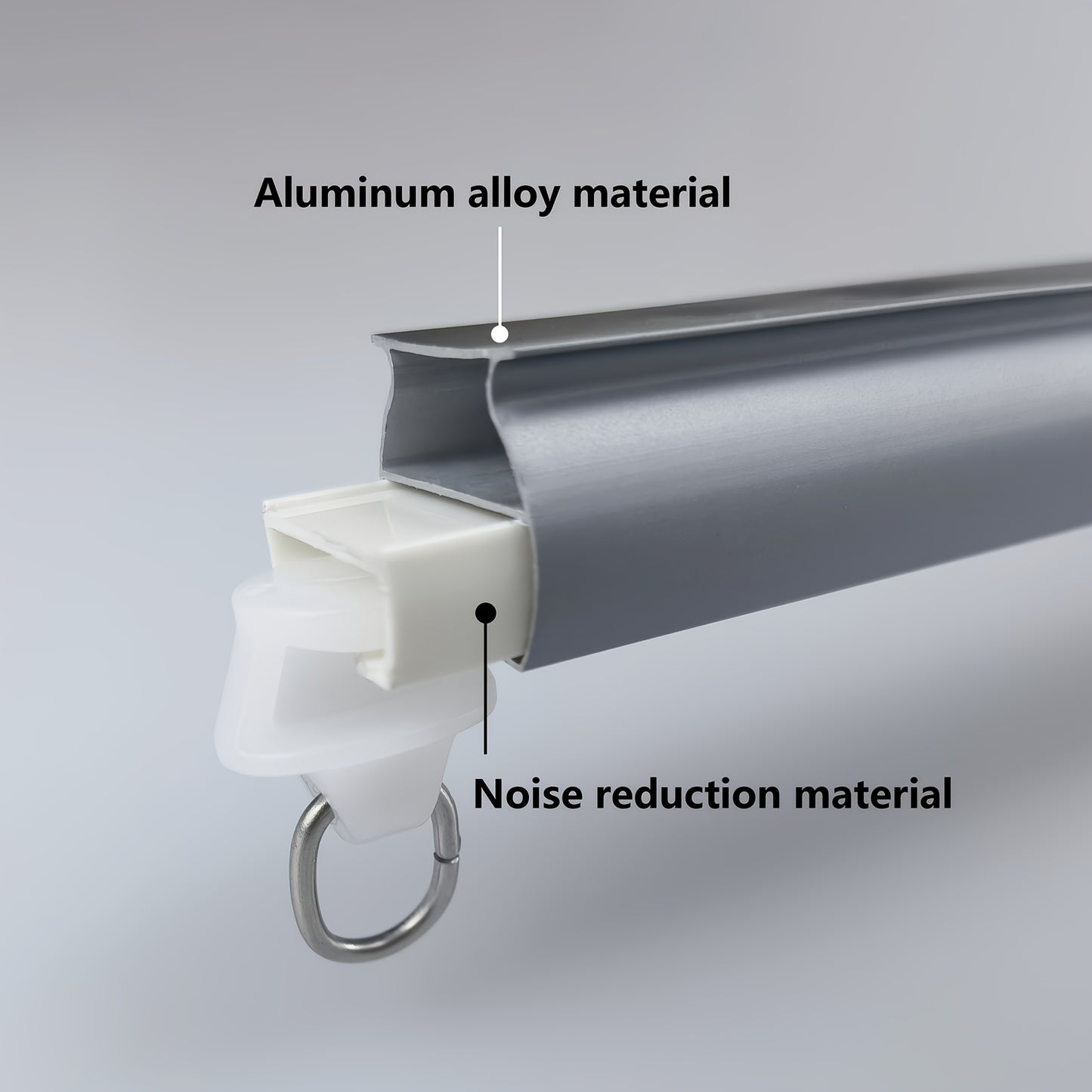Aluminum Curtain Track – No-Drill, Quiet Glide, Adjustable for Home & Dorm Bathrooms