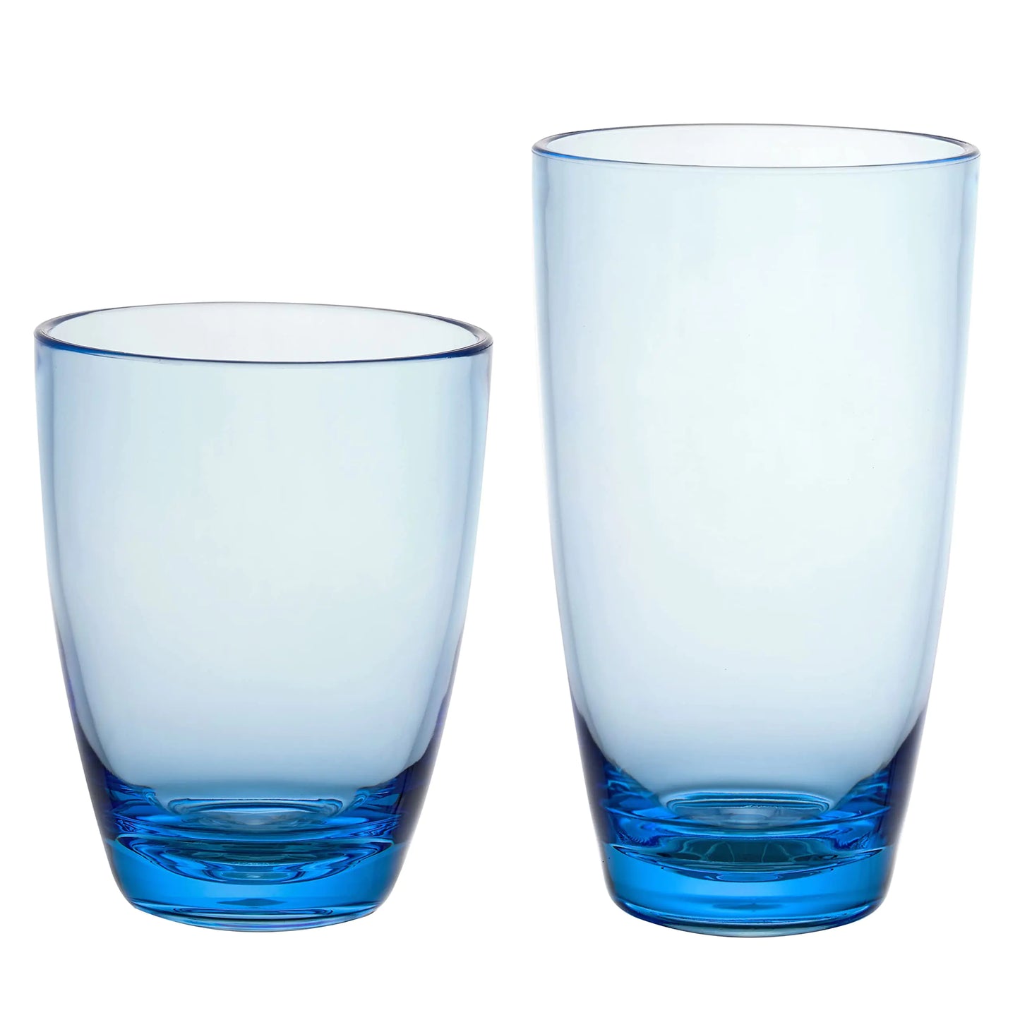 Acrylic Tumbler & Highball Glasses – Set of 8 (Blue, 15.2oz & 20.8oz)