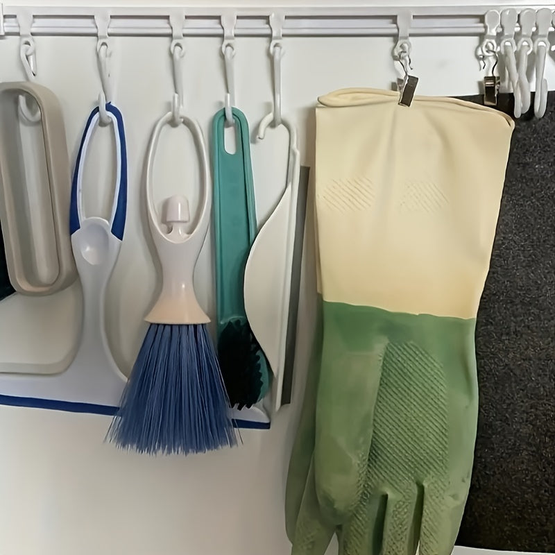 No-Drill Sliding Kitchen Storage Rack – Adhesive Organizer with Utility Hooks for Easy Installation
