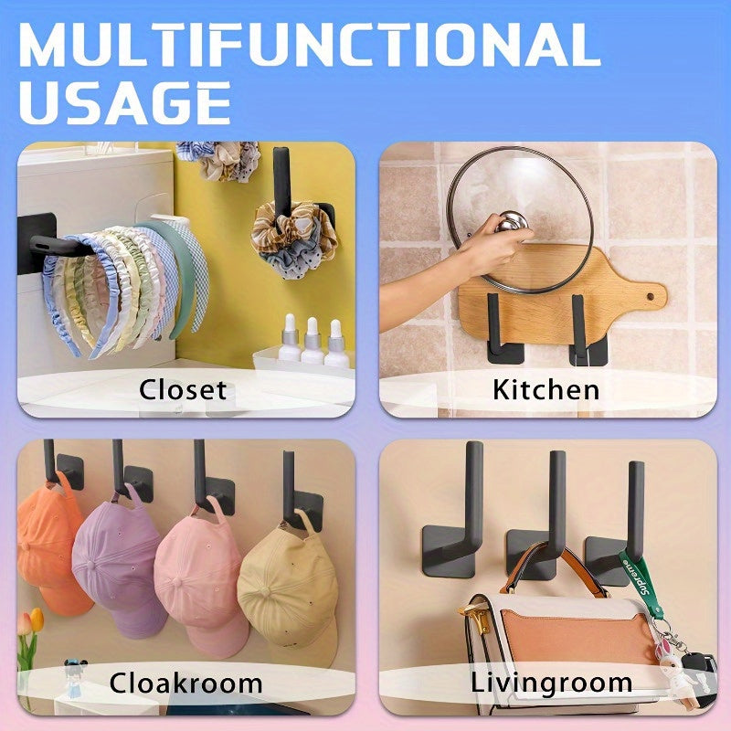 2/4-Piece Space-Saving Self-Adhesive Hooks – No-Drill Wall Mount for Keys, Hats, Towels – Ideal for Entryways, Bathrooms, Bedrooms & Dorms