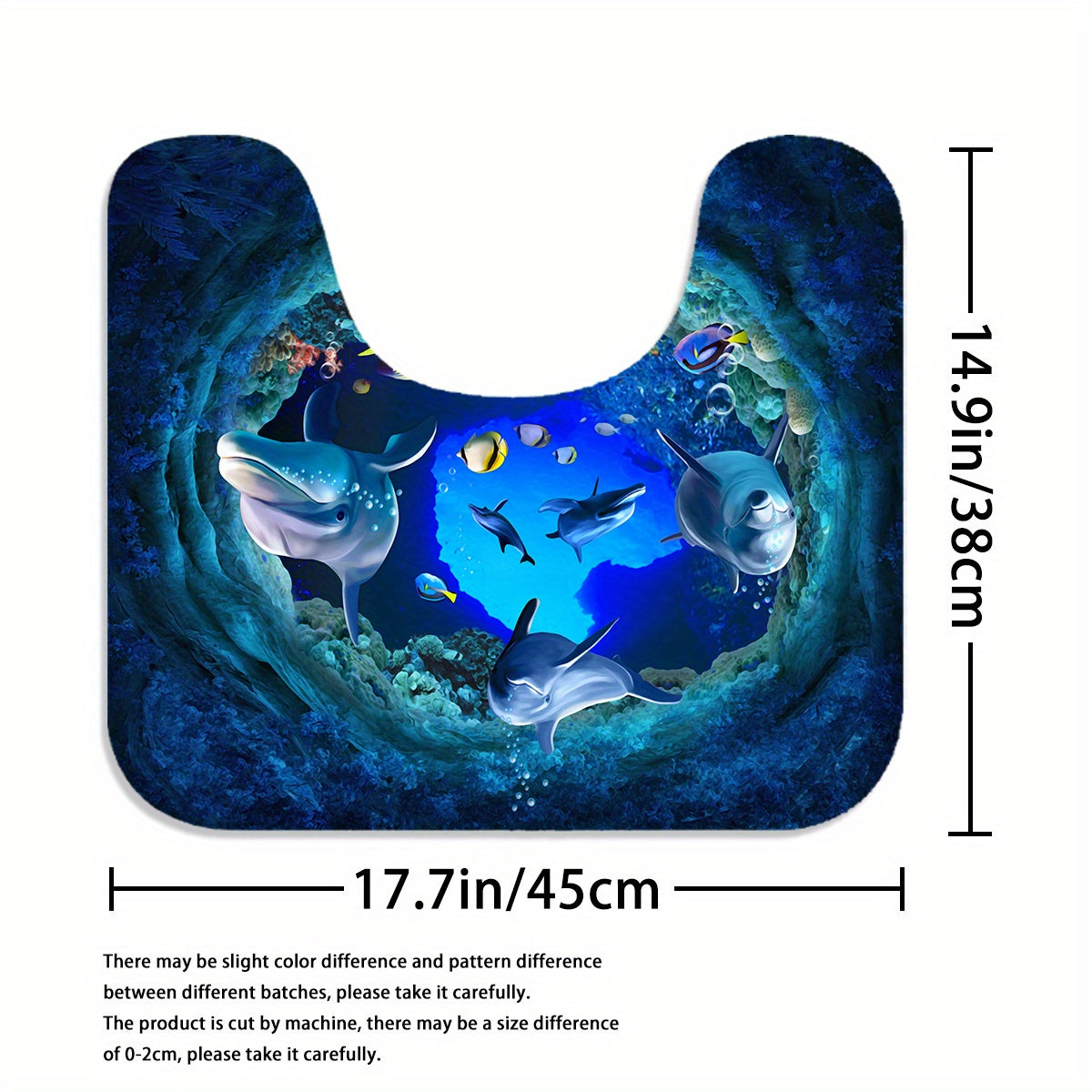 4-Piece Submarine World Shower Curtain Set – Ocean Theme with Toilet Mat, Lid Cover & Rug