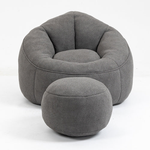 High-Pressure Foam Bean Bag Chair with Footrest – Padded Bedding Sofa Seat