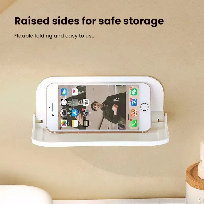 Foldable Easy-Mount Plastic Wall Shelf – Ideal for Bathroom
