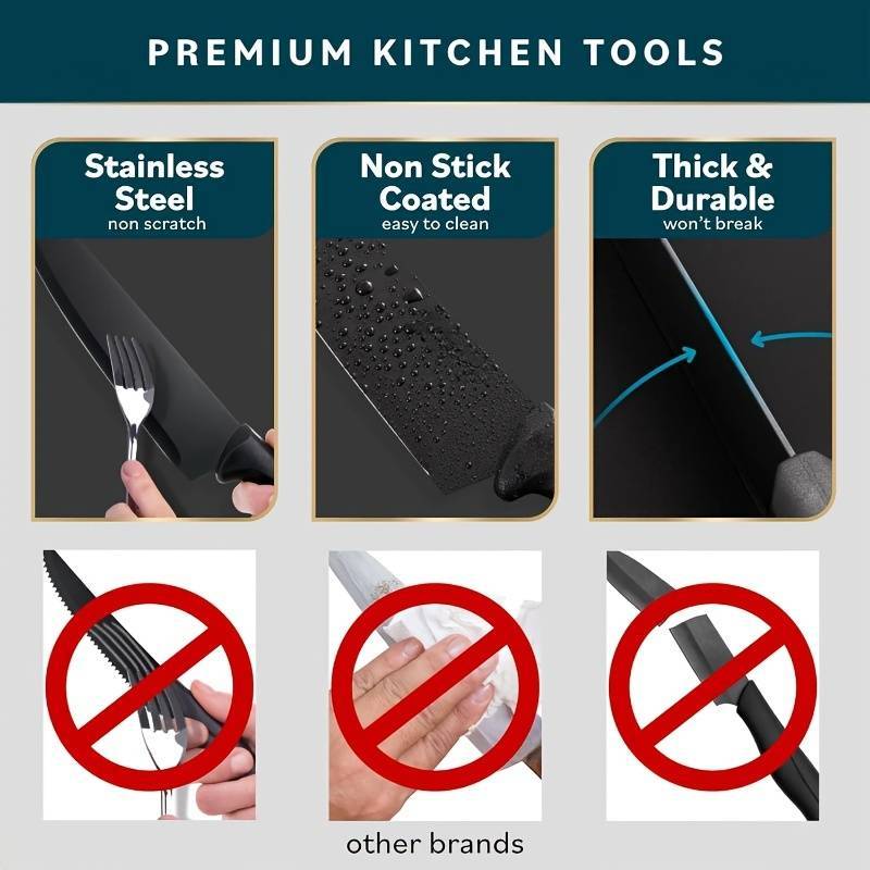 7-Piece High Carbon Stainless Steel Kitchen Knife Set With Handles And Sharpener