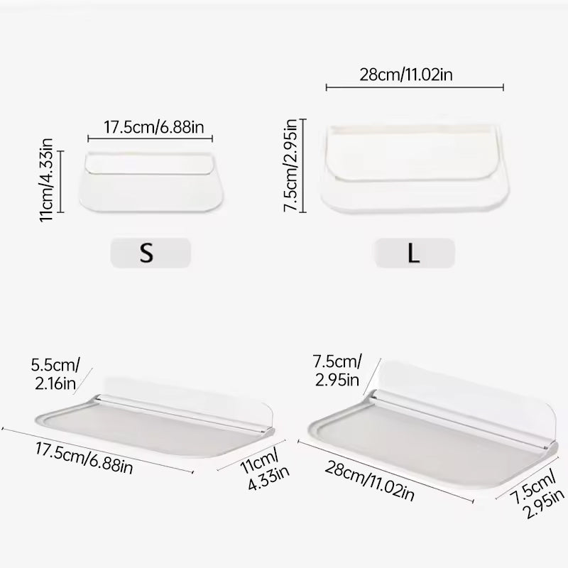 Foldable Easy-Mount Plastic Wall Shelf – Ideal for Bathroom