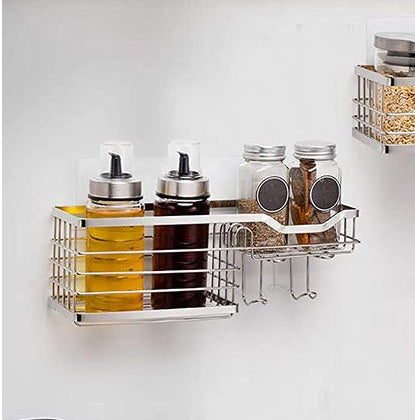 3-Piece Stainless Steel Shower Caddy Set – Wall-Mounted Organizer with Hooks &amp; Soap Dish (No Drilling Required)