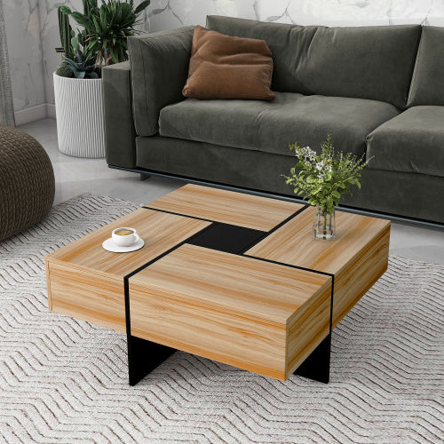Modern Coffee Table with 4 Hidden Storage Compartments – Unique Design for Stylish & Functional Living Room Organization