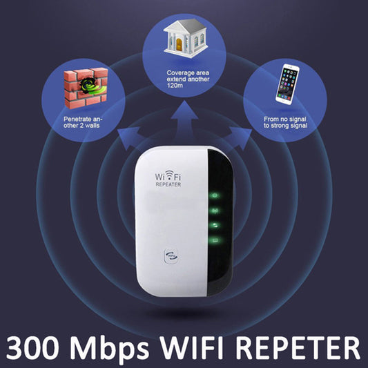 WiFi Repeater & Range Extender – 300Mbps Wireless Signal Booster with AP Mode