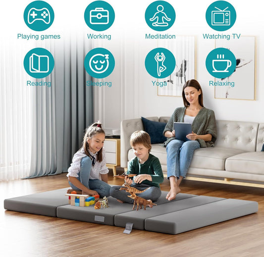 Foldable Memory Foam Single Sofa Mattress – Portable Guest Bed & Floor Lounger with Washable Cover for Dorms & Small Spaces