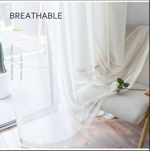 White Sheer Curtains – 2 Panels, 140x213cm, Light Filtering Voile with Rod Pocket, Elegant & Airy Window Drapes