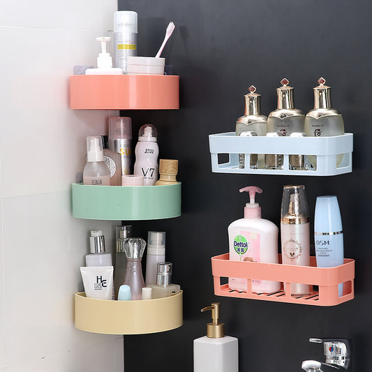 Bathroom Storage Rack – No-Drill Suction Cup Organizer with Tripod Design