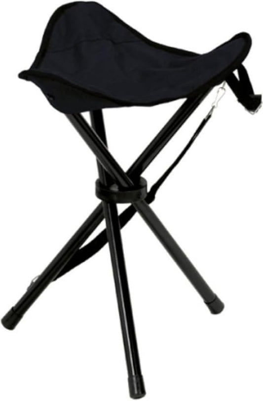 Black Military-Style Collapsible Nylon Stool – Lightweight & Portable Folding Seat