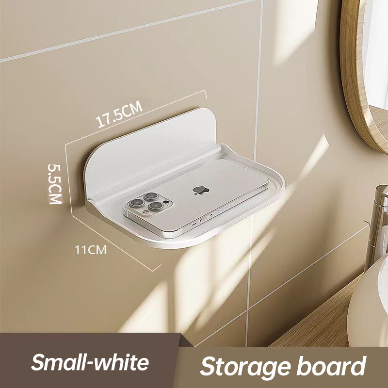 Foldable Easy-Mount Plastic Wall Shelf – Ideal for Bathroom