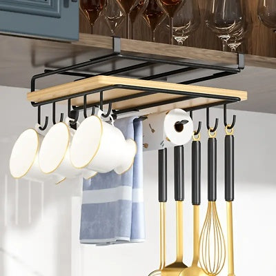 Under-Shelf Storage Rack – Hanging Kitchen Cabinet Organizer for Cutting Boards, Lids & More