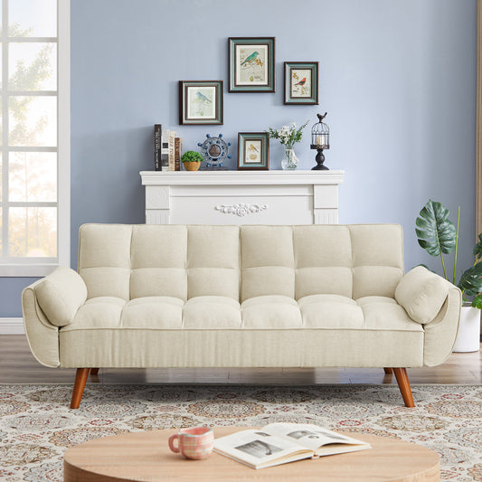 Modern Beige Cloth Sofa – Simple Comfort, Everyday Style