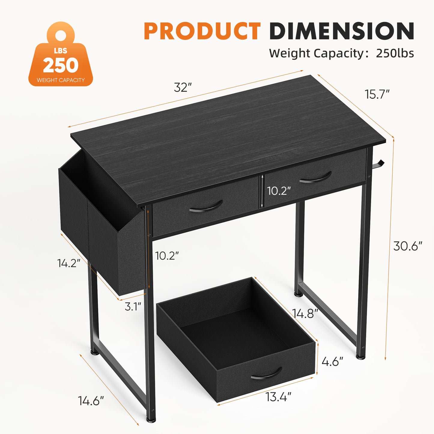 Compact Computer Desk – Small Writing Desk for Home Office, Bedroom, or Study, Ideal for Learning & Workspaces