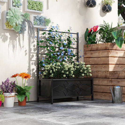 Outdoor Patio Planter Box – Galvanized Steel Raised Garden Bed for Small Spaces