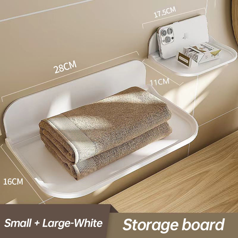 Foldable Easy-Mount Plastic Wall Shelf – Ideal for Bathroom