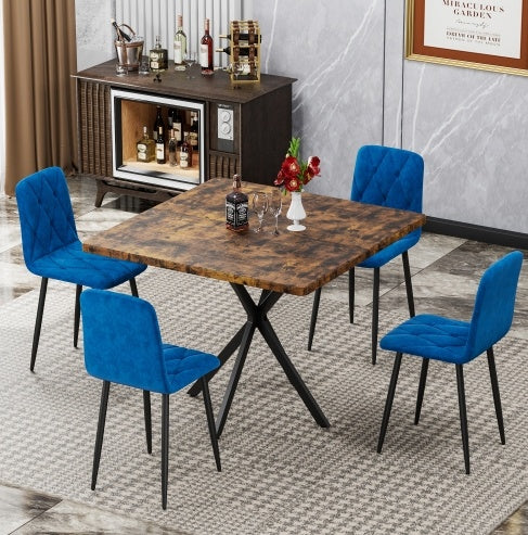 Mid-Century Modern Square Dining Table – Space-Saving