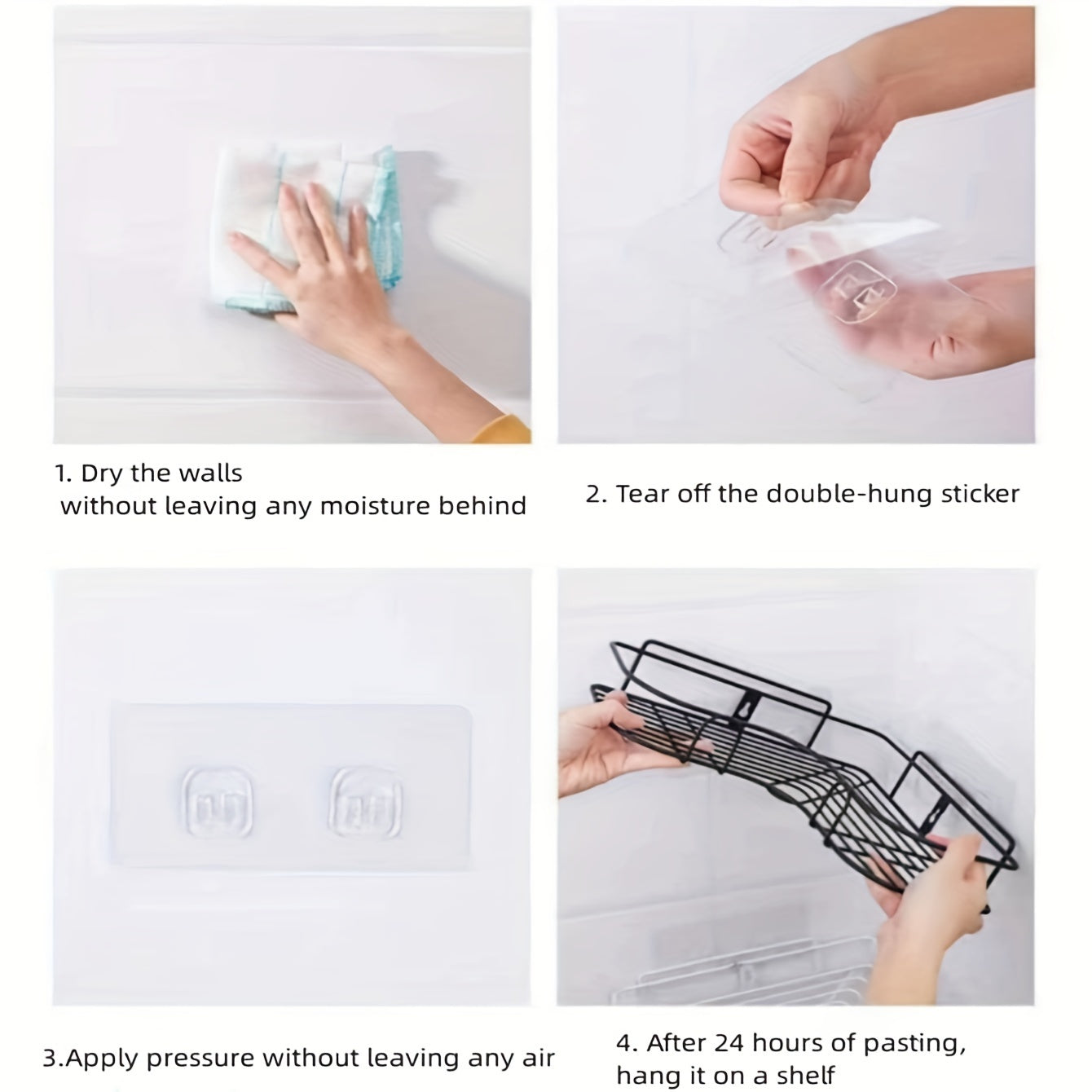 Adhesive Wall Shelf & Triangle Storage Rack – No-Drill, Sleek Design for Bathroom, Kitchen, or Office