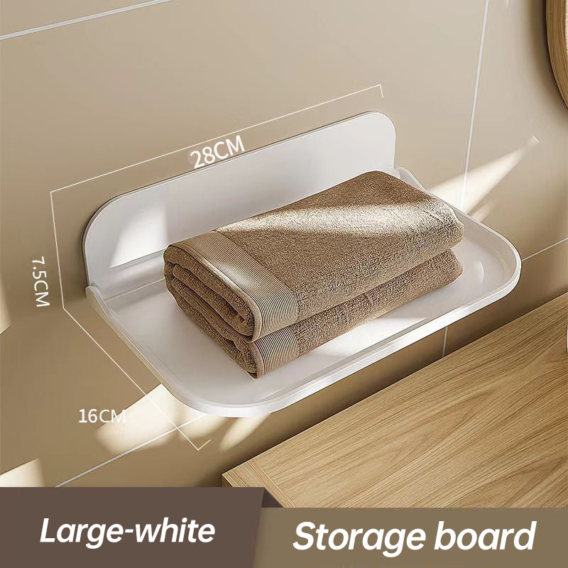 Foldable Easy-Mount Plastic Wall Shelf – Ideal for Bathroom