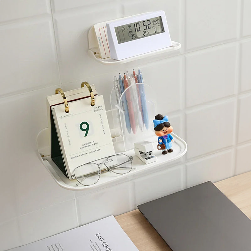 Foldable Easy-Mount Plastic Wall Shelf – Ideal for Bathroom