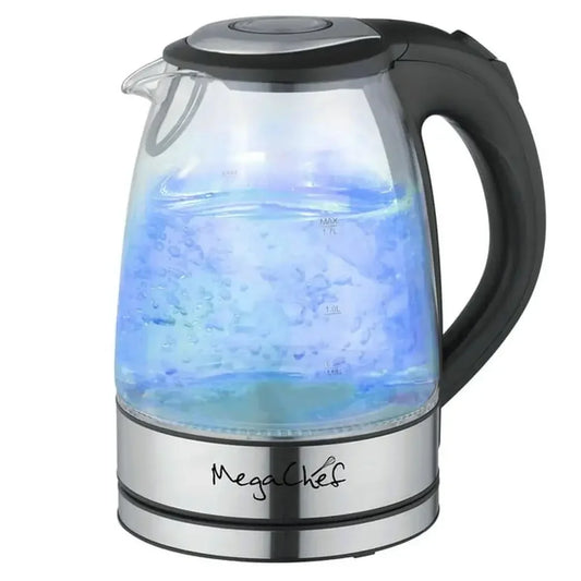 Electric Tea Kettle 1.7L Stainless Steel Auto Shut-Off Drip-Free Spout LED Light Concealed Heating