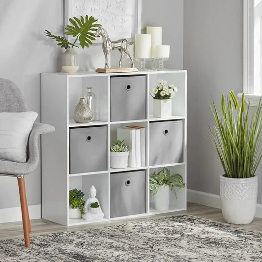 9-Cube Storage Organizer – White | Multi-Functional Cube Bookcase for Home & Office