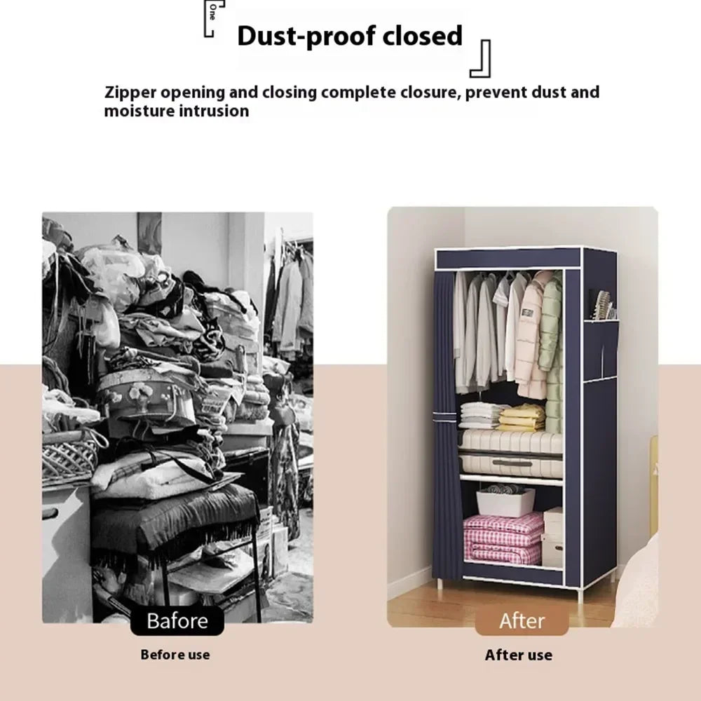 Minimalist Foldable Plastic Wardrobe – Affordable Bedroom Storage Cabinet & Closet Organizer