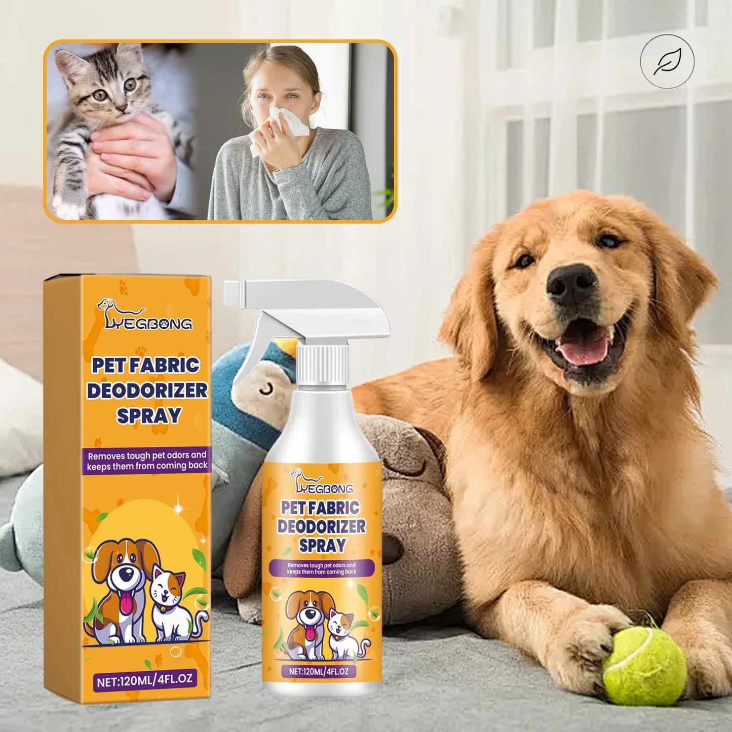 Natural Pet Deodorant Spray – Eliminates Odors, Urine Smell & Freshens Instantly