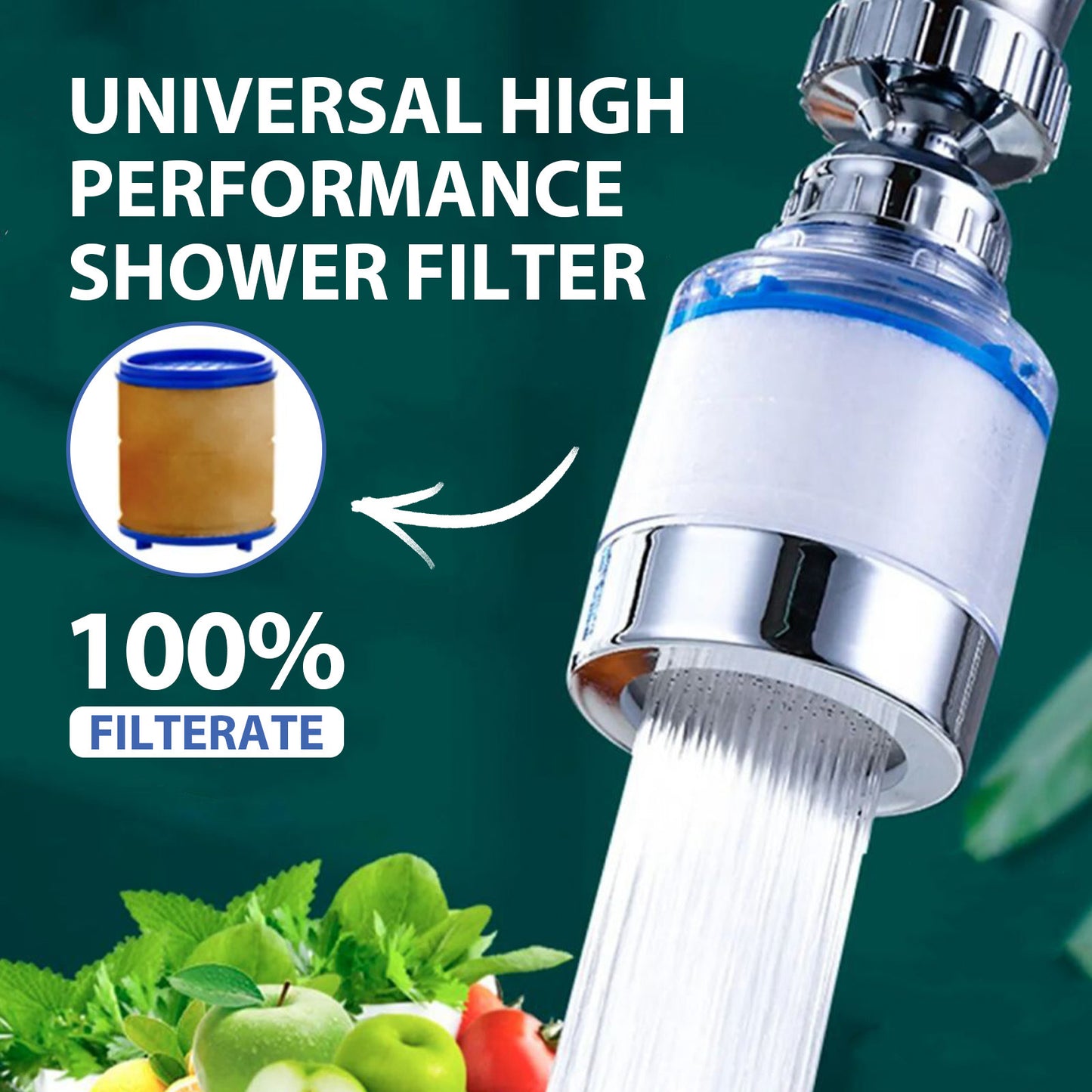 360° Rotating Faucet Water Filter – Purifier for Kitchen & Bathroom Sinks, Removes Heavy Metals & Hard Water