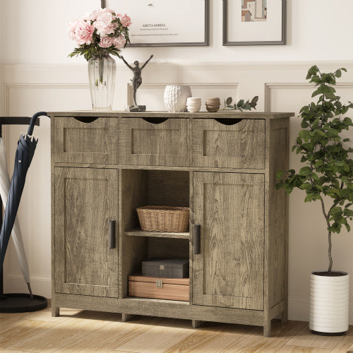Wooden Storage Cabinet with Drawers and Shelves – Freestanding Accent Cabinet for Living Room, Bedroom, or Bathroom Décor
