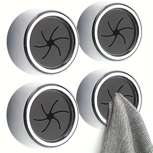 2pcs Round Self-Adhesive Towel Holders – No-Drill Wall & Cabinet Mount for Kitchen and Bathroom