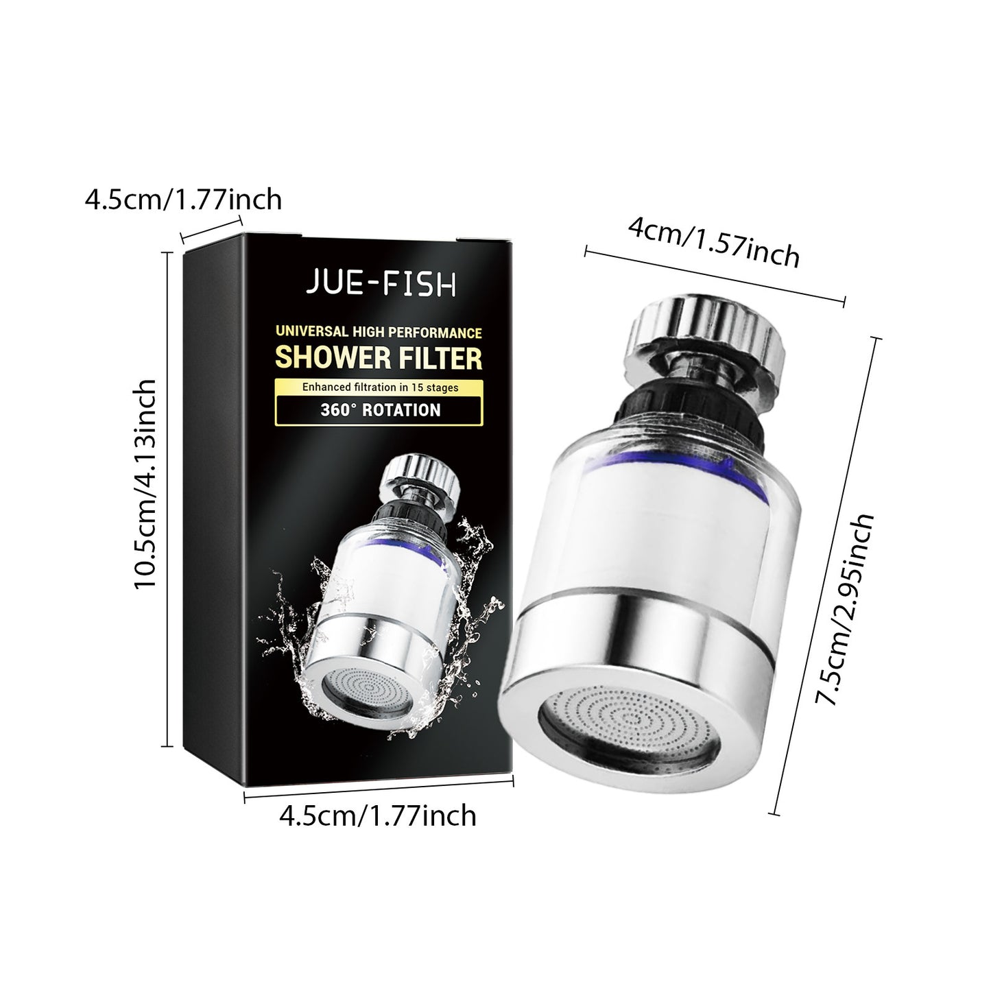 360° Rotating Faucet Water Filter – Purifier for Kitchen & Bathroom Sinks, Removes Heavy Metals & Hard Water