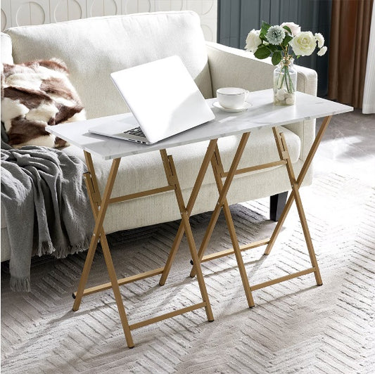 2 Pcs Folding TV Tray Table Set - Black or White