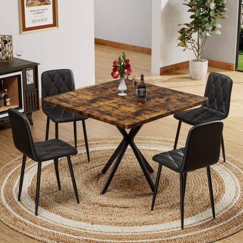 Mid-Century Modern Square Dining Table – Space-Saving