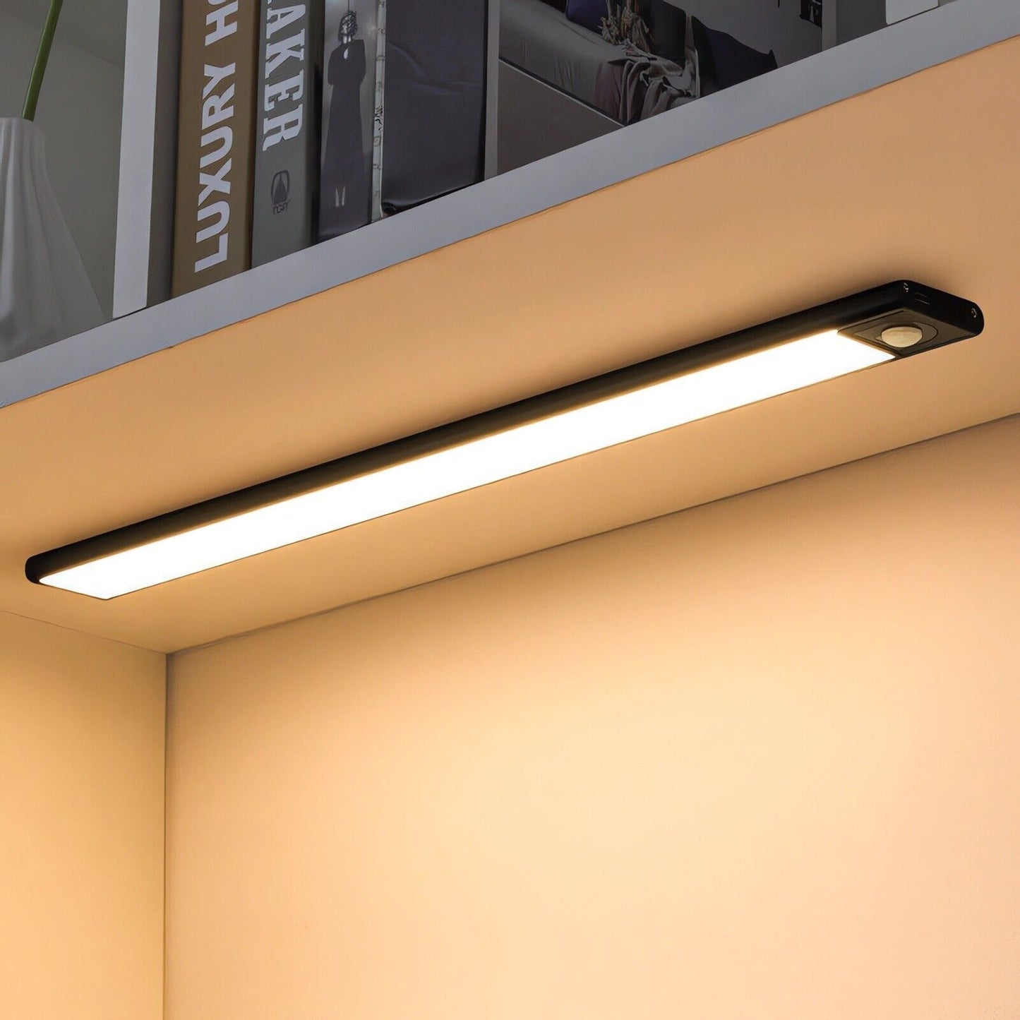Dimmable LED Motion Sensor Cabinet Light – Rechargeable Magnetic Under-Closet Lamp