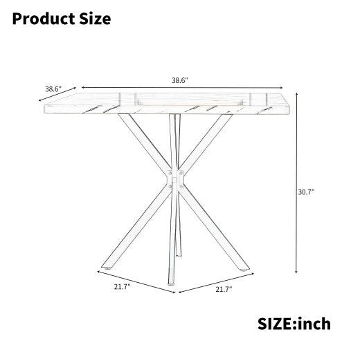 Mid-Century Modern Square Dining Table – Space-Saving