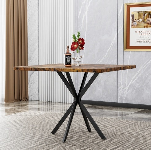 Mid-Century Modern Square Dining Table – Space-Saving