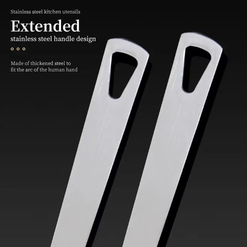 Premium 5-Piece Kitchen Utensil Set – Stainless Steel Handles & Heat-Resistant Nylon Heads (Black)